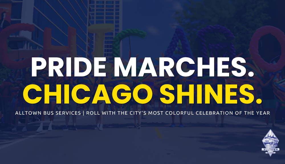Charter bus transportation for Chicago Pride Parade 2026 group travel in Lakeview and Boystown Chicago