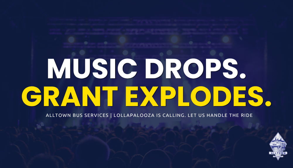 Charter bus transportation for Lollapalooza 2026 at Grant Park Chicago group travel